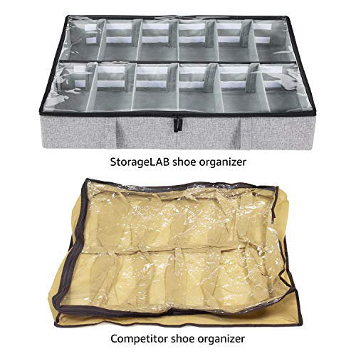 12 Grids Dust-proof Underbed Shoe Storage Organizer