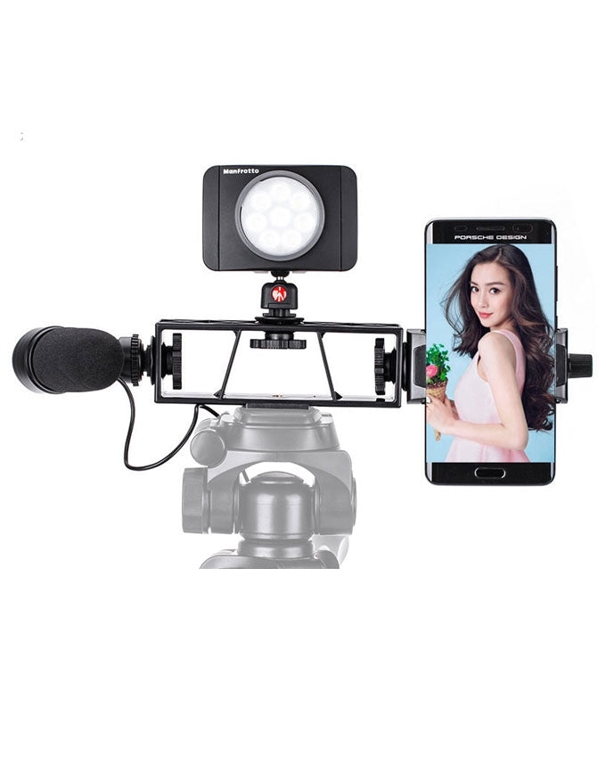 Triple side clamp for tripod stand Mobile Camera & Microphone