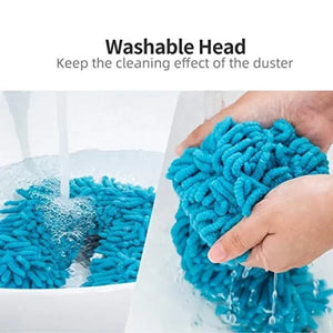 Flexible Micro Fiber Duster With Telescopic Stainless Steel Handle For Fan Cleaning Specially( Random Color )