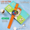 L22 Ultra 2 Smart Watch 49mm 2.05 inch display with Wireless Charger