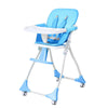 Baby HighChair with Detachable Double Tray, Safety Belt, Footrest, Adjustable Toddler Dining Seat Portable Travel High Chair Newborn Essentials for 6 Months to 3 Years，Blue