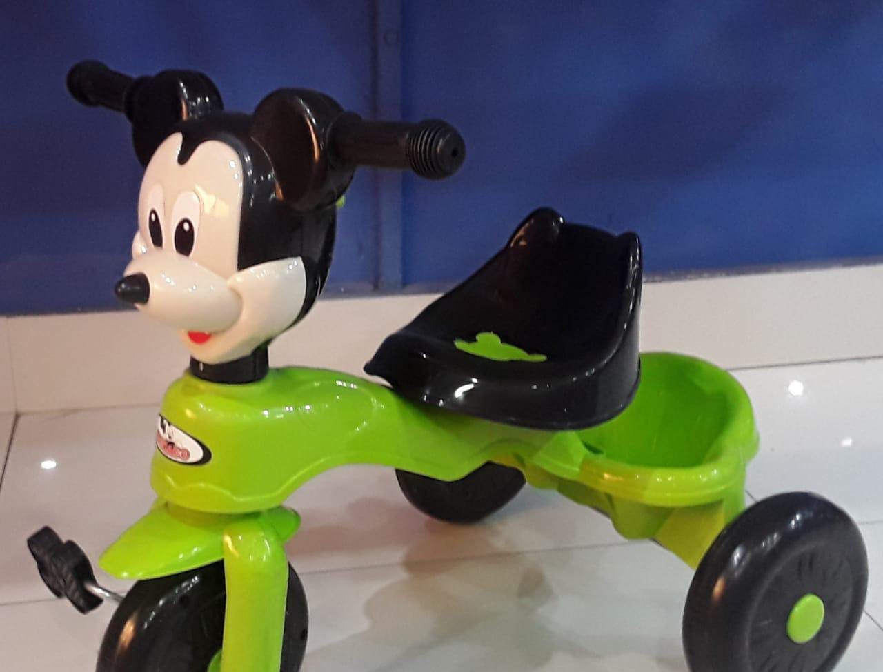 Mickey Mouse Kids Tricycle With Front Lights, Music , Back Basket