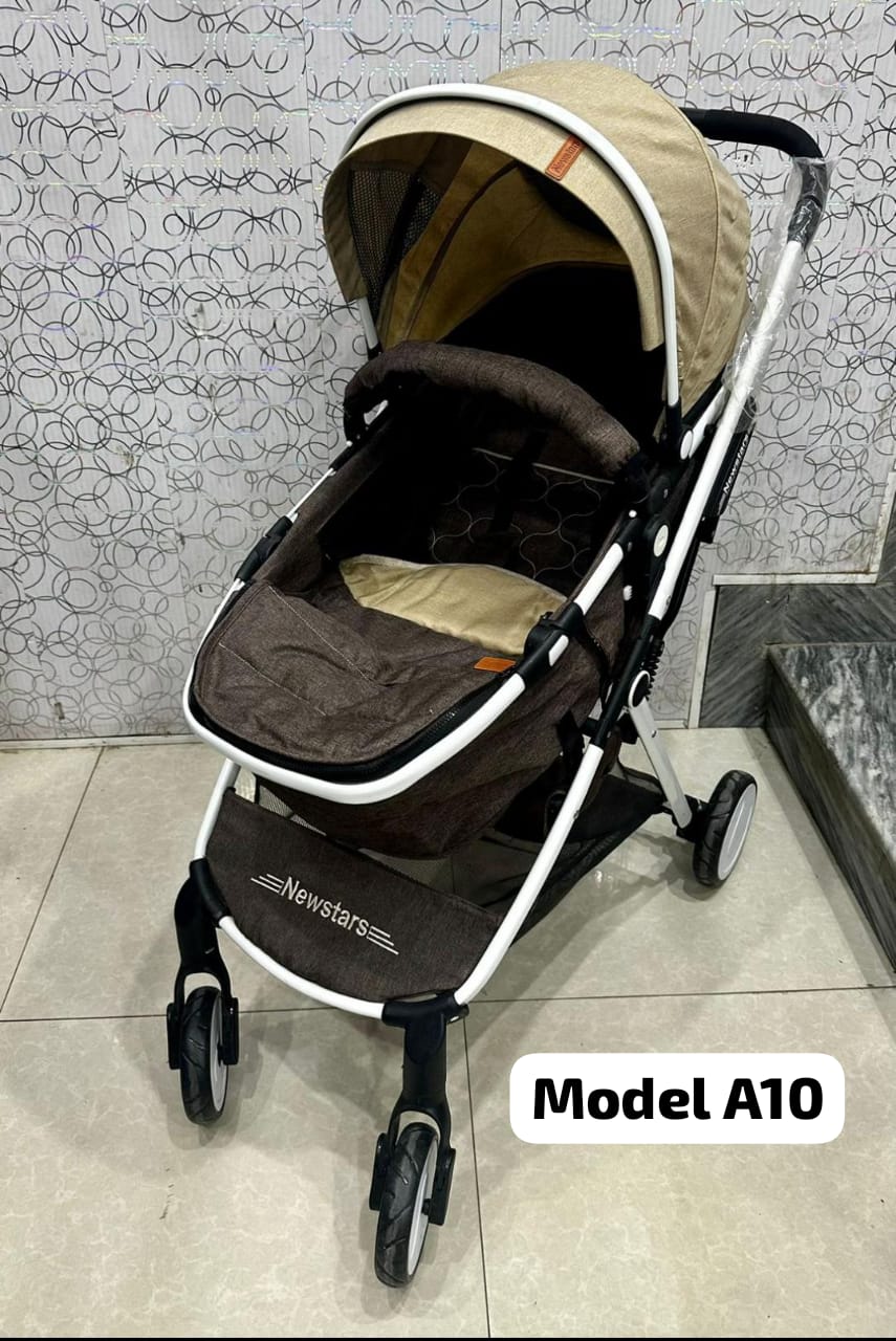A Foldable Reversible-Wheel Baby Stroller and Pram, the Epitome of Quality for Newborns with Adjustable