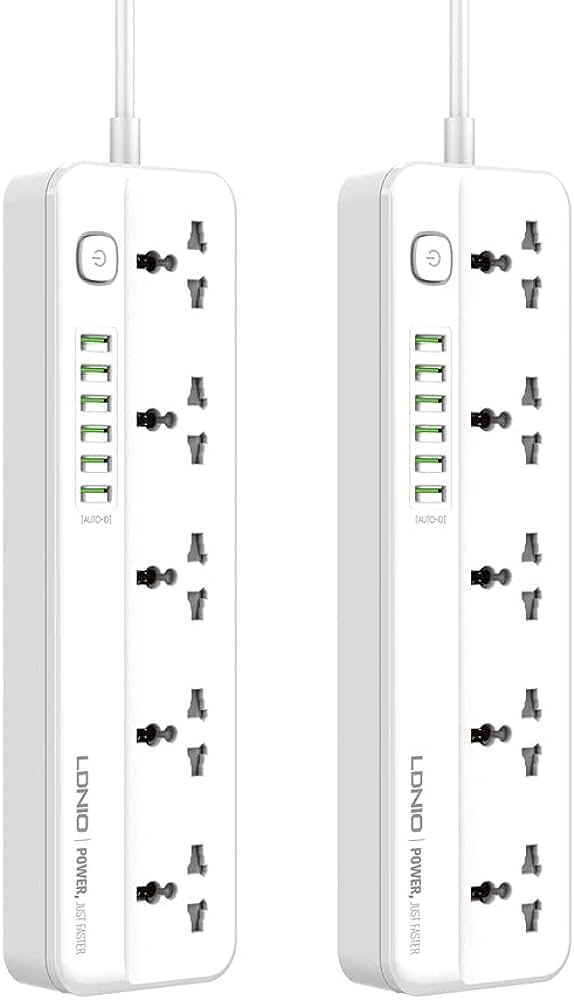 LDNIO SC5614C: 5 Universal Outlets, 6 USB Ports, 2M Power Cord Power Strip