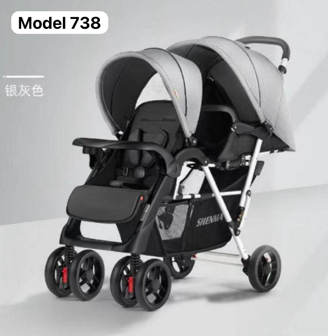 Big Size Foldable Twin Baby Stroller for Baby & Kids - Effortlessly Accommodating Two with Lightness