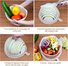 Salad Cutter Bowl, Salad Bowl Family Wooden Base Upgraded Vegetable Cutter Bowl For Salad In 60 Seconds, Fast Fruit Vegetable Salad Chopper Bowl