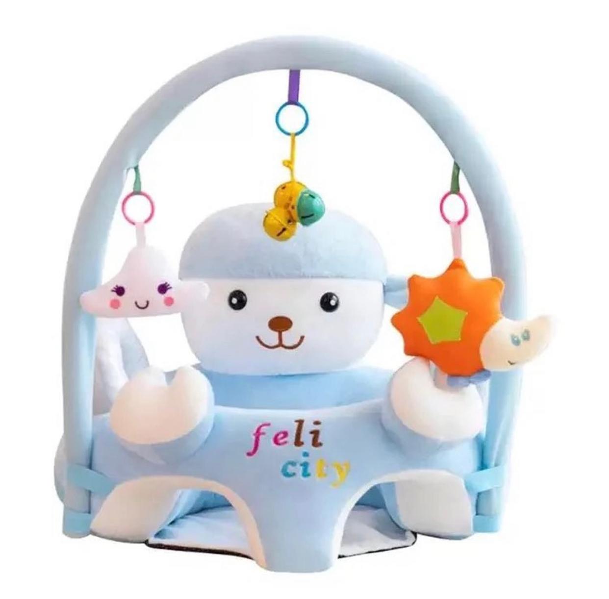 Sofa Set Support Seat Cover Baby Plush Chair Cartoon Learning Sit Plush Chair Toddler Nest Puff Washable With Rod Toys