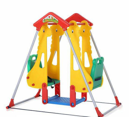 Super Giraffe SwingJunior Swing with Alloy Stand - Foldable & Safe for Indoor, Garden & School Use - Ideal for Boys & Girls Aged 1-5 Year