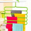 5 Layer Magic Hangers Hanger: Anti-slip Multi-purpose And Multi-functional Magic Multiple Layer Trousers Hangers Hanger – Multifunction Pants Closet Belt Holder Rack S-type 5 Layers Saving Space Hangers Hanger