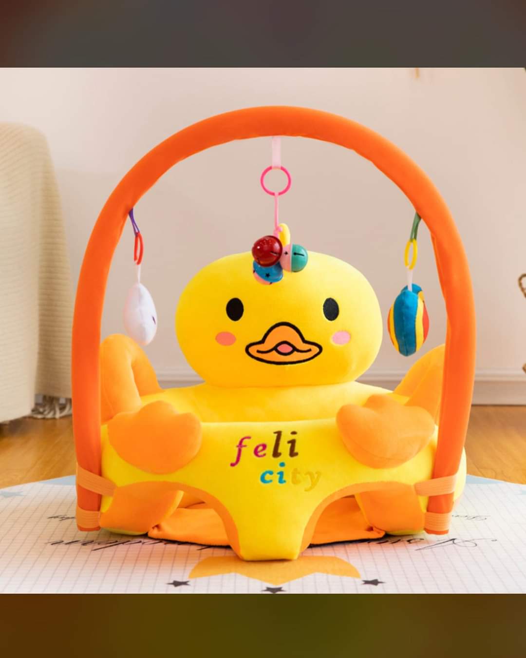 Sofa Set Support Seat Cover Baby Plush Chair Cartoon Learning Sit Plush Chair Toddler Nest Puff Washable With Rod Toys