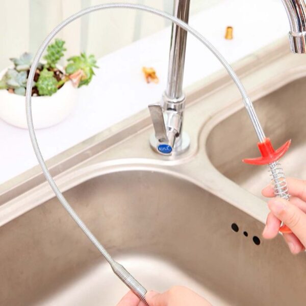 Spring Pipe Dredging Tools Snake Drain Cleaner Sticks Clog Remover Cleaning Tools Household For Kitchen Sink (size 65cm)