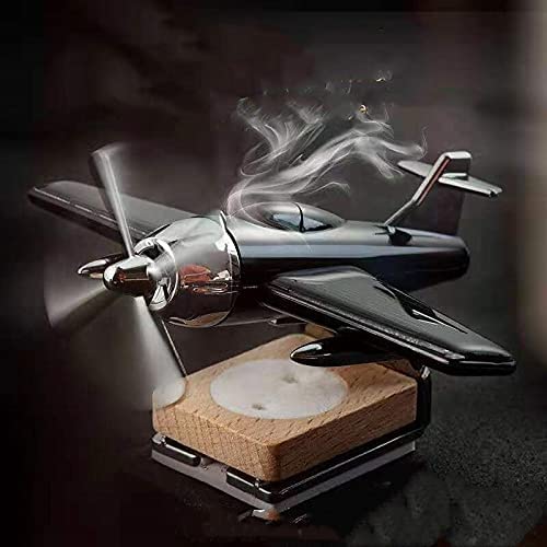 3d Airplane Aircraft Shaped Solar Powered Rotating Fan Car Air Freshener Car Dashboard Accessory