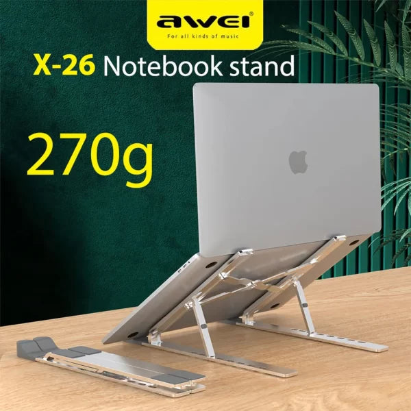 Awei X26 Portable Multi-function Aluminum Stand For Laptop Tablet