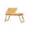 Adjustable Wooden Laptop Table With Cooling Fan L10