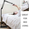 Universal Height Adjustable Floor Tablet Stand With Swivel Boom Arm Overhead Mount For Phone & Tablet