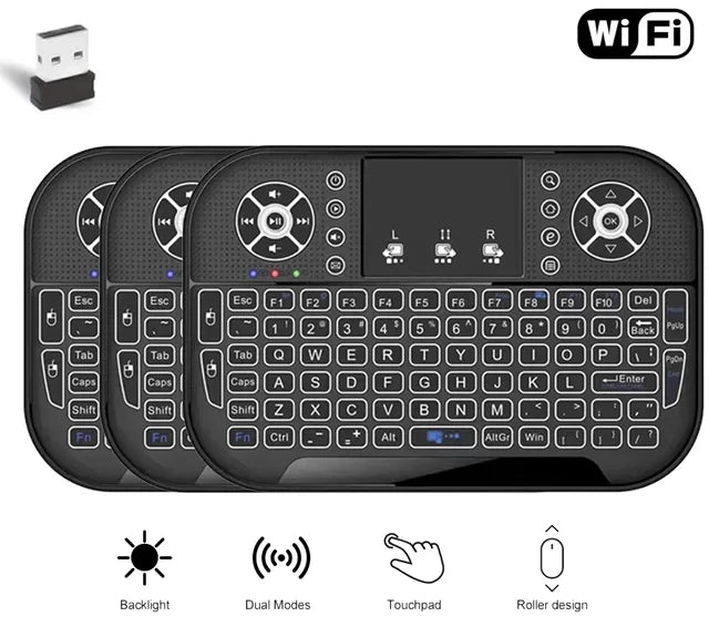 JEQANG Mini Wireless+Bluetooth Keyboard with JA-506