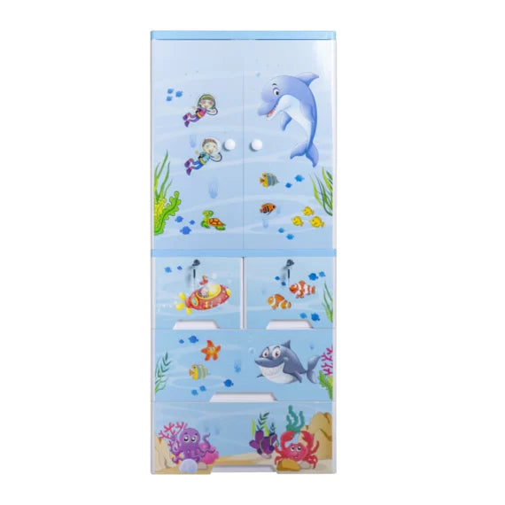 Happy Dolphin Wardrobe Hanging with 4 Drawer Jumbo 6 Layer - Maximizing Space and Style