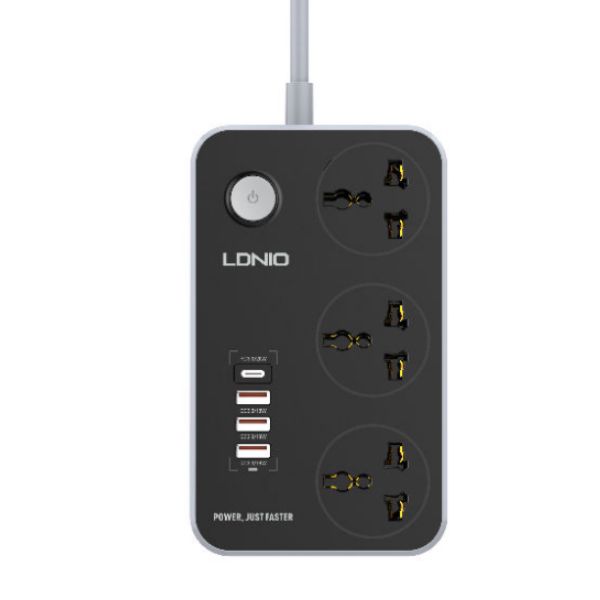 LDNIO SC3412 Fast Charging Power Extension 1xUSB-C PD & USB-A QC 3.0 Ports With 2m Power Cord