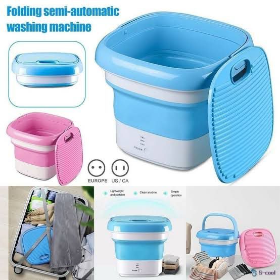 Foldable Mini Washing Machine China Imported Heavy Quality ( Random Color )