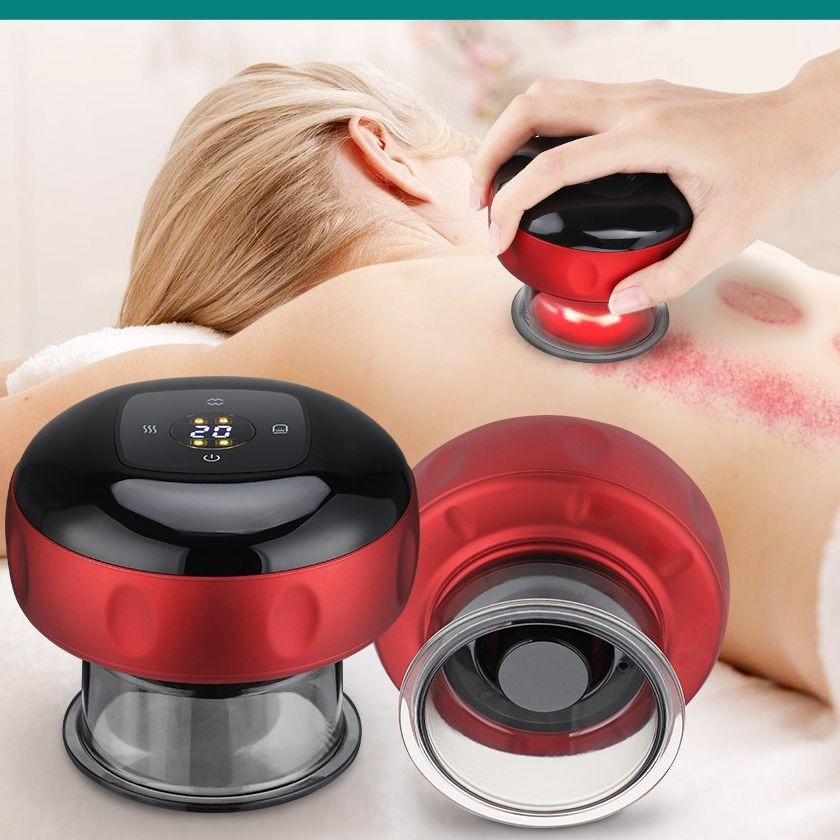 Electric Intelligent Vacuum Cupping Massage Therapy Machine Anti-cellulite Wireless Guasha Scraping Fat Burner Slimming Body Cupping Muscle Stimulator
