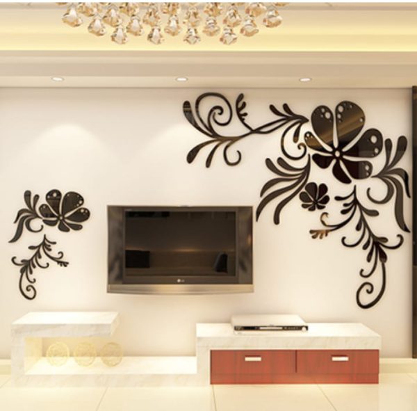 Flower Decorative Wooden Wall Sticker