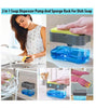 2-in-1 Multi-function Dishwashing Liquid Box Soap Pump Dispenser Sponge Holder For Dish Soap And Sponge Kitchen Clean Tool