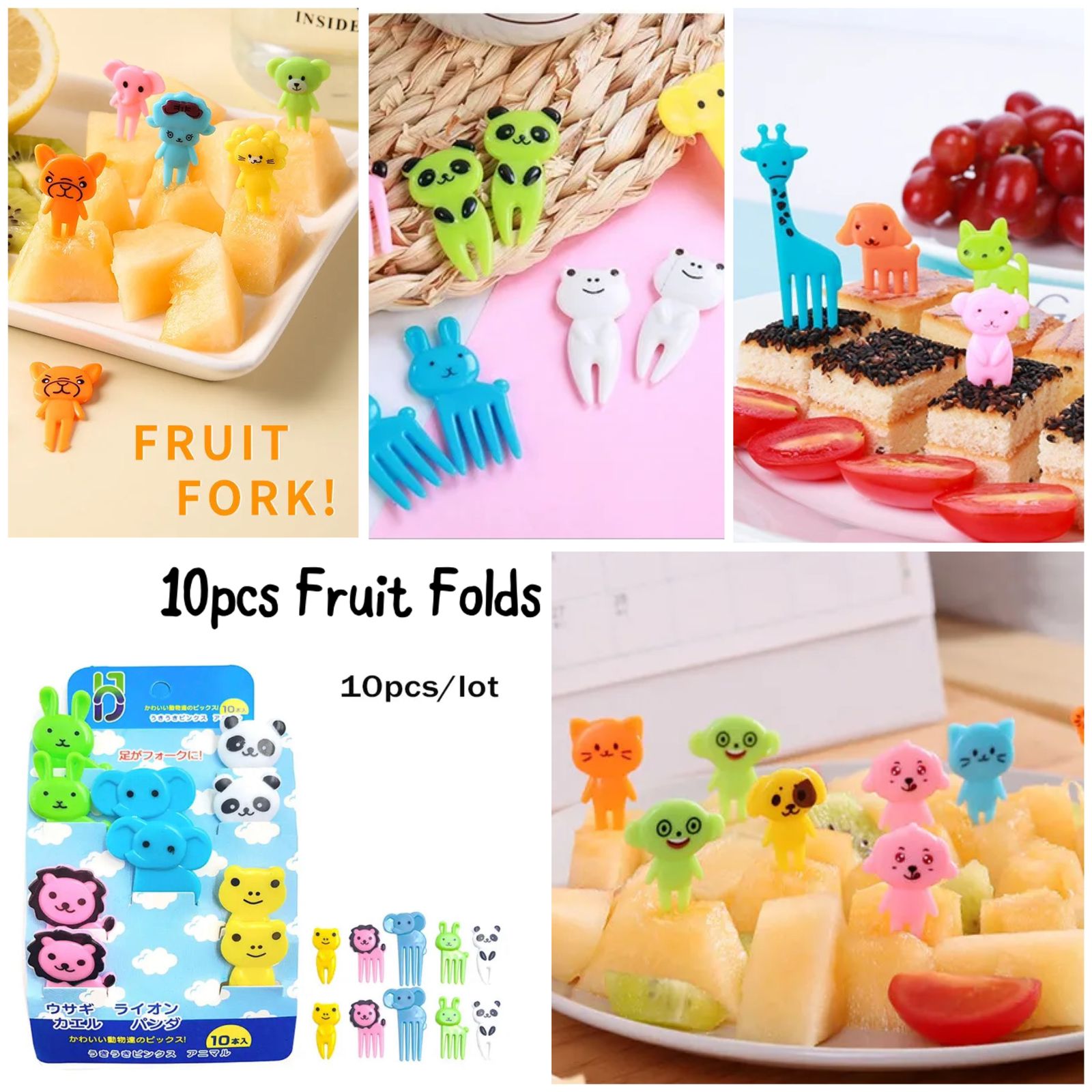 Set Of 10pcs Kids Fruit Folks (mix/random Designs)