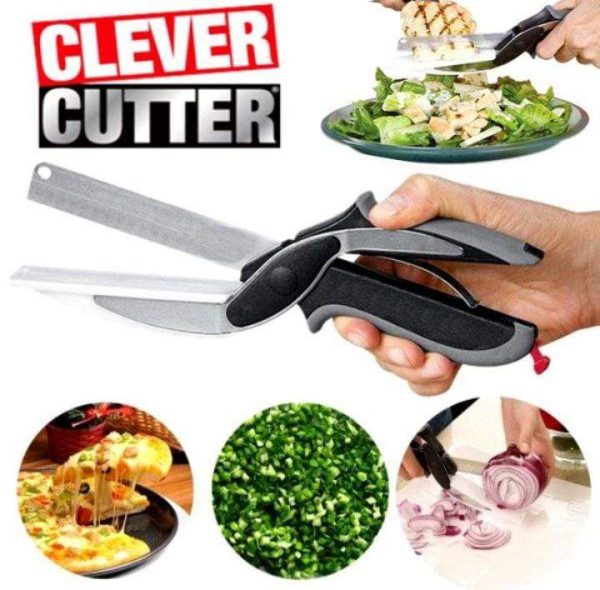 2 In 1 Salad Chopper Vegetable Cutter With Built-in Cutting Board Food Cutter Kitchen Scissors Cut Vegetables Cut Fruits