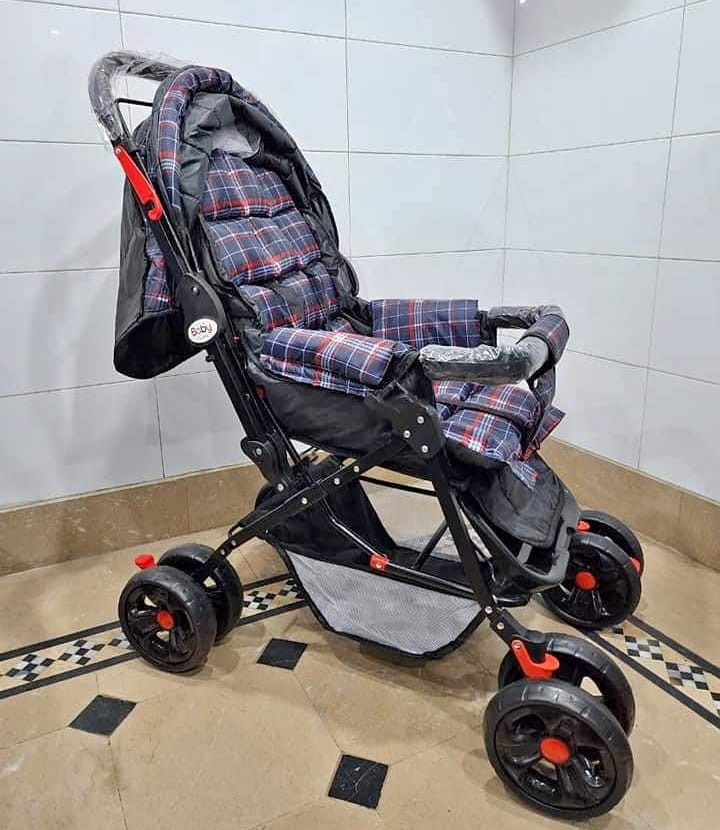 Kids Baby Pram Stroller With Basket Break Clips Handle Adjustable Imported Design Portable Foldable Pram Stroller For Kids