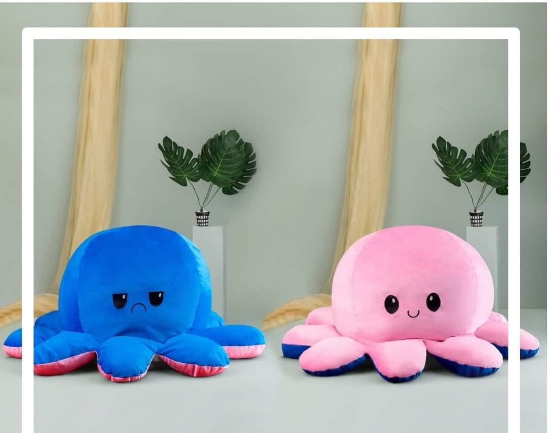 Octopus 1PC Soft Toys, Mood Change Double-Sided Flip Octopus Plush Toys, Cute Mini Octopus Stuffed Animals Creative Toy Gifts for Birthday