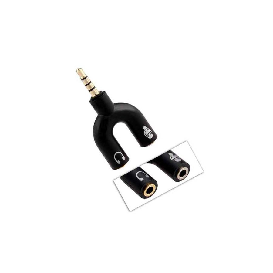 Y Splitter Adapter 3.5mm Male to 2 Female Headphone And Mic With Separate Plugs