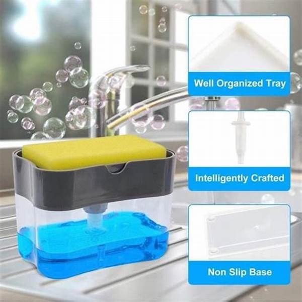 2-in-1 Multi-function Dishwashing Liquid Box Soap Pump Dispenser Sponge Holder For Dish Soap And Sponge Kitchen Clean Tool