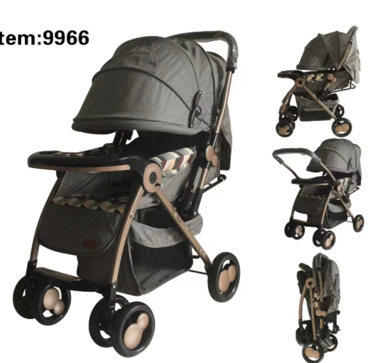 Explore the Big Size Luxury Foldable Baby Stroller with a Two-Way Handle - Where Fashion Meets Function