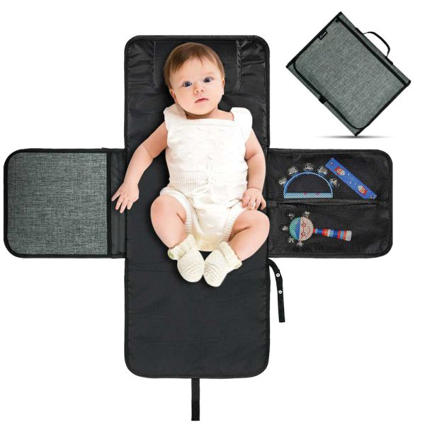 Baby Diaper Changing Mat 2 Pockets For Wipes And Pampers Waterproof Foldable Washable sheet portable diaper changing pad - Each