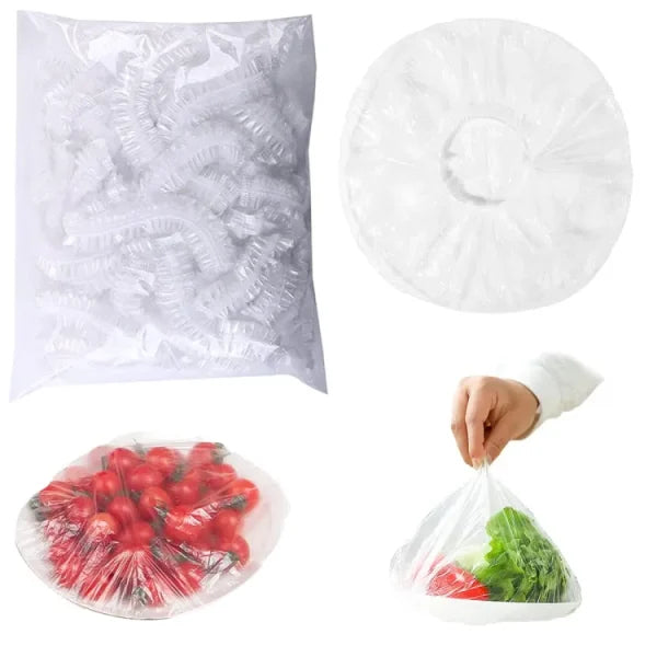 100pc Disposable Cling Film Cover Household Refrigerator Food Fruit Preservation Cover Dust-proof Plastic Fresh-keeping Cover