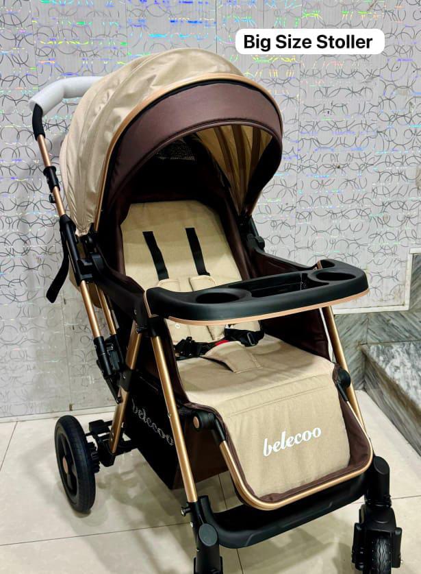 Foldable Baby Stroller Pram For Newborn, Rubber Tyres,Baby Prime,Lightweight Baby Stroller,Aluminum Alloy Frame Baby Carriage,Folded Baby Pram with EVA Wheel,Two Way Push