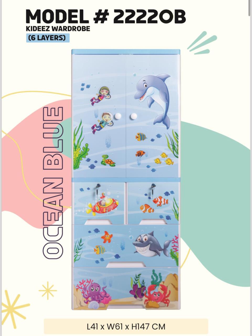 Happy Dolphin Wardrobe Hanging with 4 Drawer Jumbo 6 Layer - Maximizing Space and Style