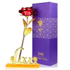 24k Gold Plated Rose With Love Holder Box Gift Valentine’s Day – Mother’s Day Gift – Flower Gold Dipped Rose