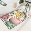 Absorbent Mat Flower Soft Diatom 3d Mud Floor Mat Bathroom Non-slip Rug (random Design)