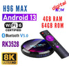 H96 MAX For Led Lcd Android TV 13.0 Version Tv Box 4+64GB