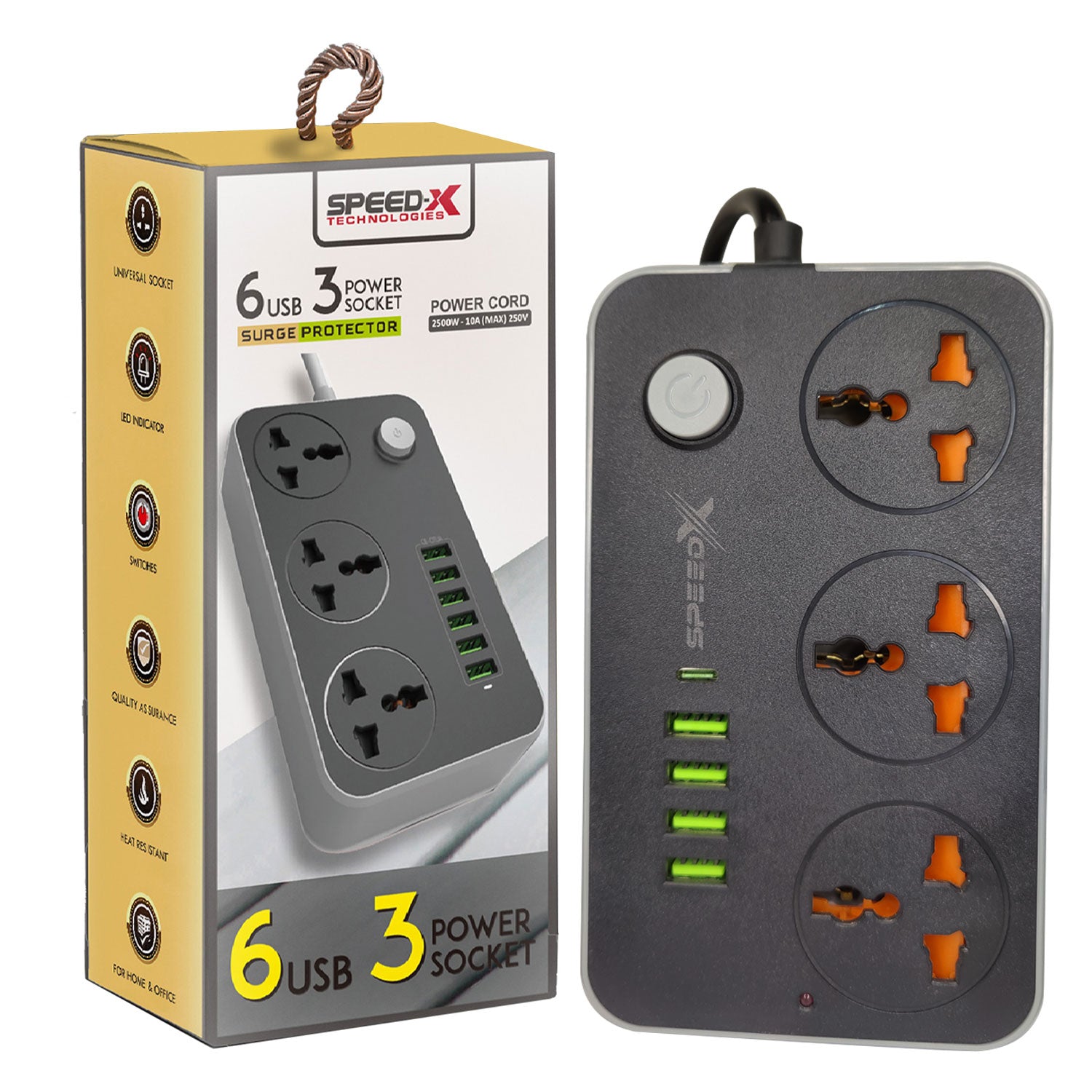 603PU Speed-X POWER UNIVERSAL TRAVEL 3SOCKET+4USB+1Type-C  Description: 603PU Speed-X POWER UNIVERSAL TRAVEL 3SOCKET+4USB+1Type-C