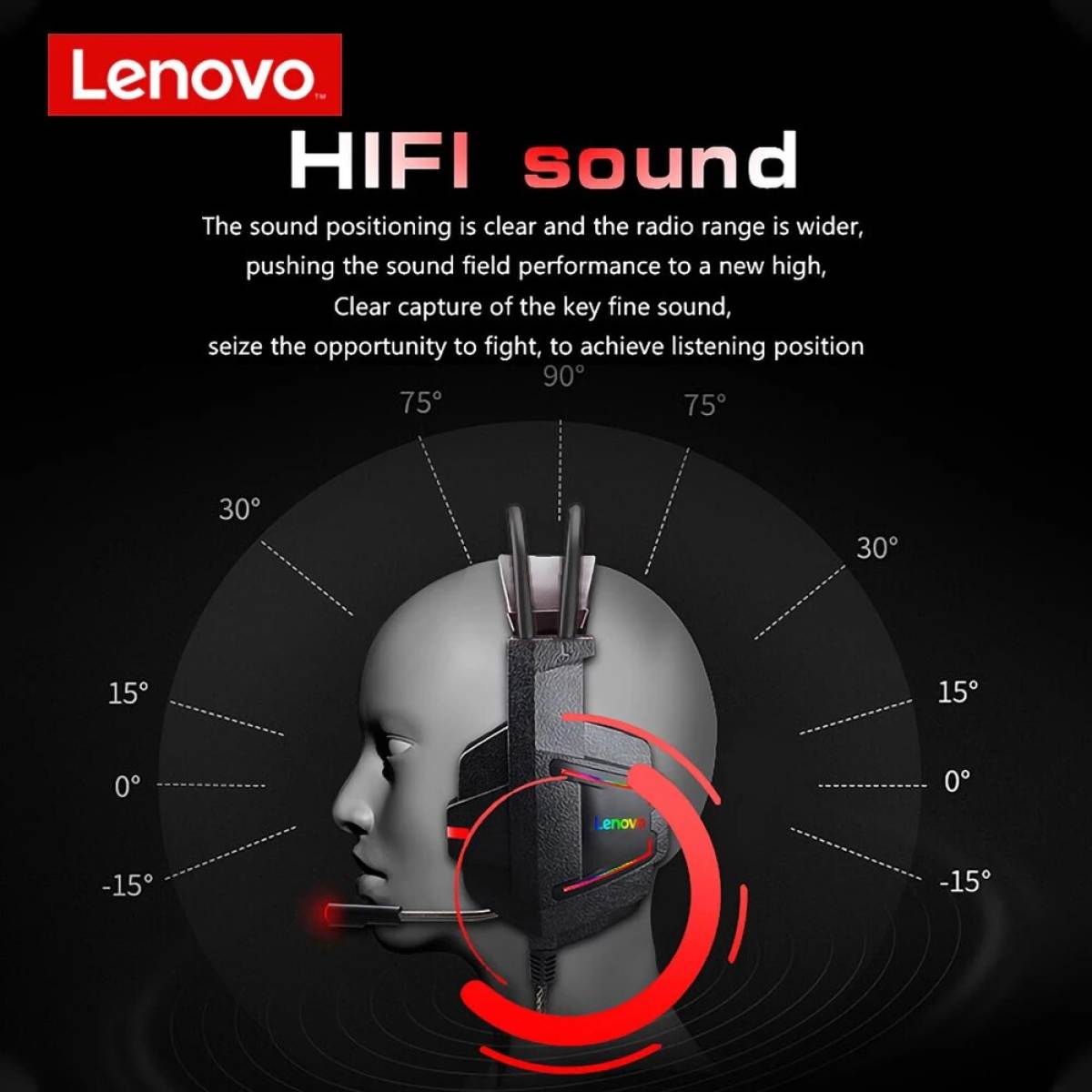 Lenovo HU85 Gaming Headset USB2.0 Volume Adjustment With Hose Long Mic - Headphone - Headset - Lenovo Headphone - Lenovo HU85 - HU85 Headphone