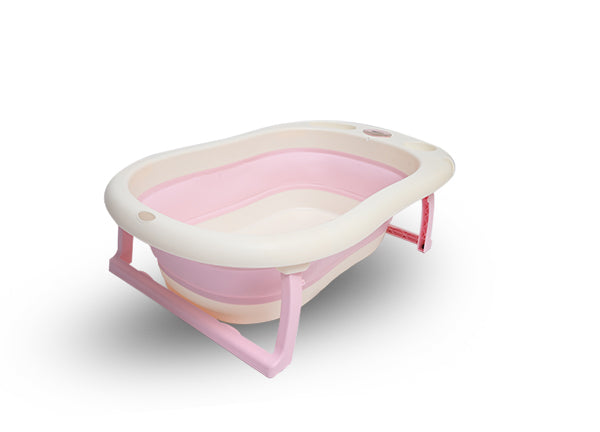 Folding Baby Bath Tub With Built-in Thermometer Space for Bath Essentials - Toyishland Baby Bath Tub