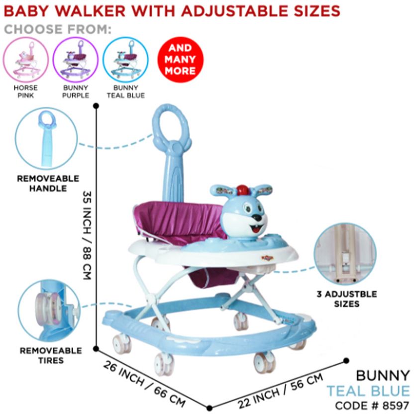 Twinkle Height Adjustable Push Handle Bar Baby Walker - Walker - Baby walker