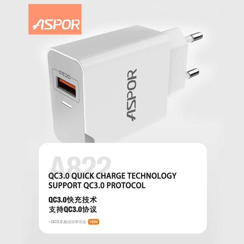 ASPOR A822 18W FAST CHARGER WITH MICRO CABLE