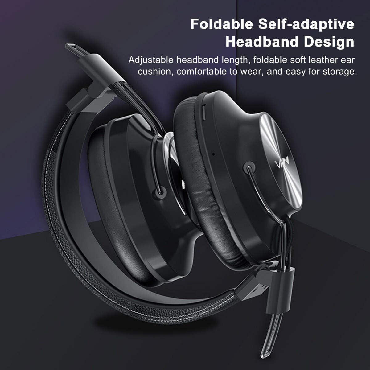 NIA S4000 BLUETOOTH HEADSET - Ear Wireless Headphones, FM Radio, MP3 Player and Micro SD/TF with 40mm Deep Bass Drivers, Premium Wireless Microphone Built-in Headset, Foldable, Comfortable Office Travel