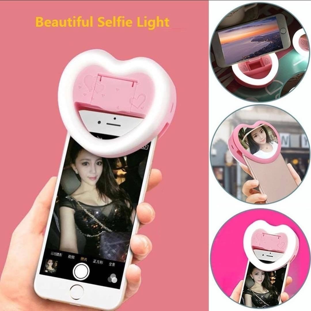 Universal Heart Shape Selfie LED Flash Light (Random Color)