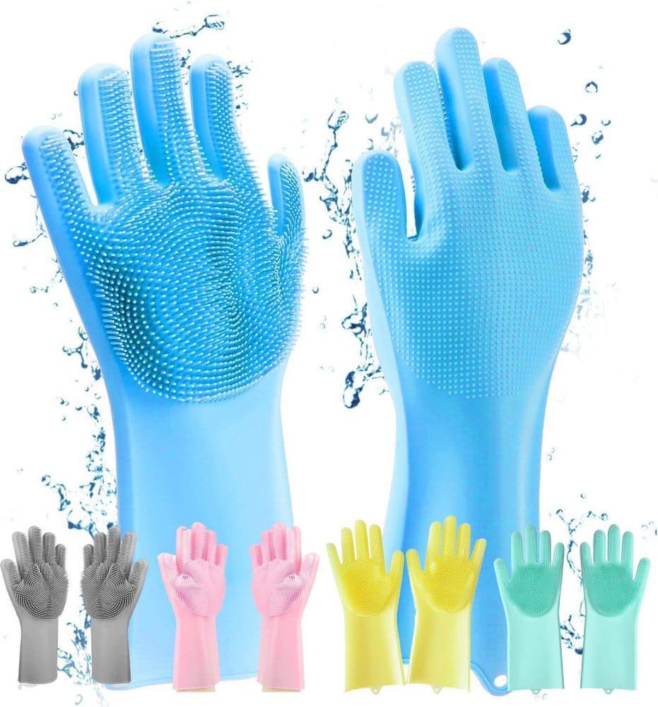 Rubber Gloves Gardening Washing Msrp Kitchen Multifunction Magic For Dishes Cleaning Scrubber Clean Household Tools Glove(Random Color)