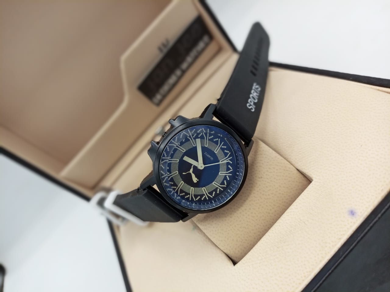 Puma Round Quartz Stylish Black Strap Watch - Without Box