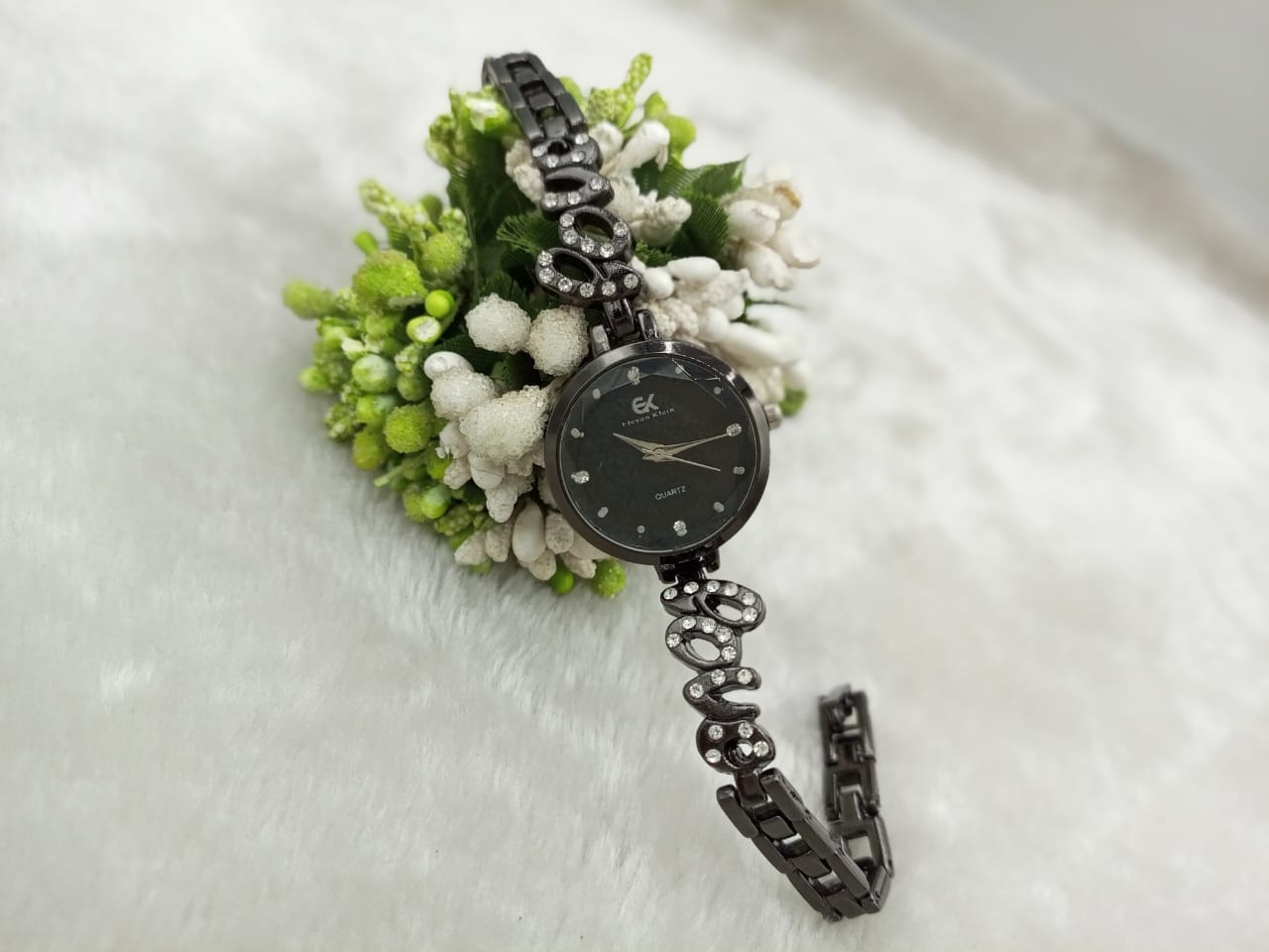 Eleven Klein Round Black QUARTZ Love Strap Watch - Without Box